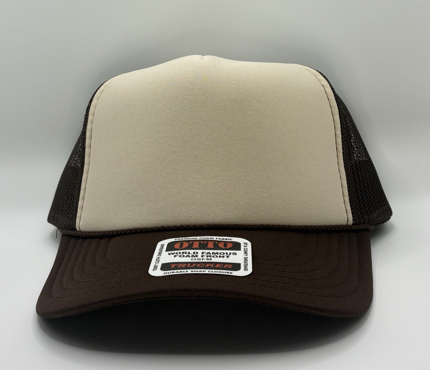 Otto high crown foam trucker hat, brown