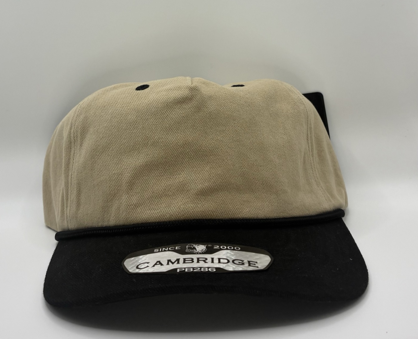 Pit Bull five panel khaki two-tone rope hat, black