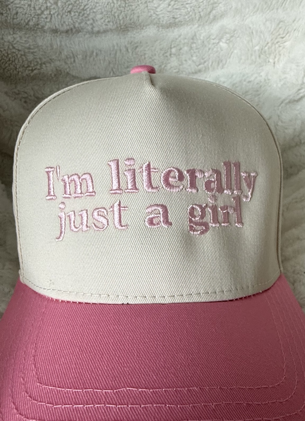 'Just a Girl' embroidered cap